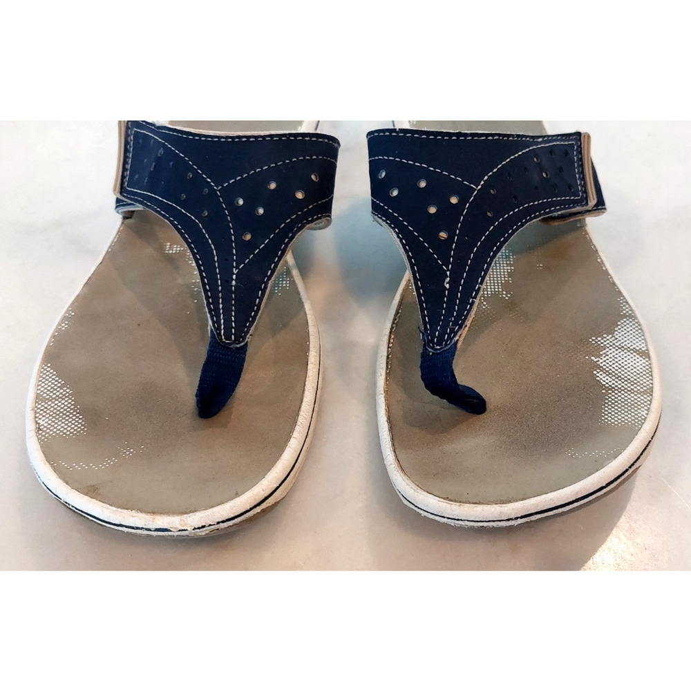 Clarks Brinkley Star Navy Thong Sandal - size 10 - Picture 3 of 5